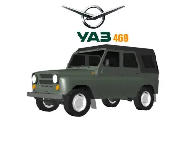 UAZ 469 Low-poly 3D model