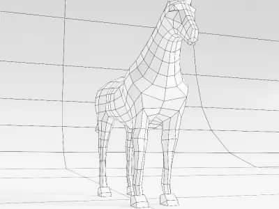 Horse cartoon 3d model  Low-poly 3D model