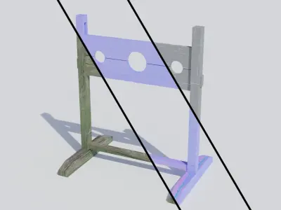 Medieval Pillory - Low-poly PBR Low-poly 3D model