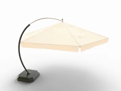 Garden Umbrella and Table 3D model