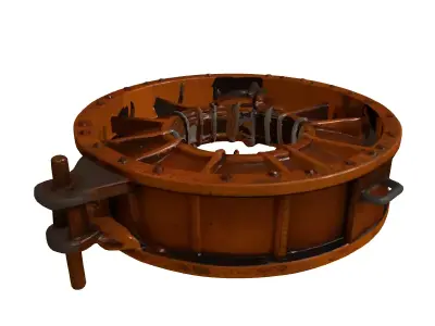 Rusty Industrial Submarine Mine 3D model