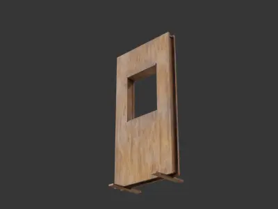 Plywood booth Low-poly 3D model