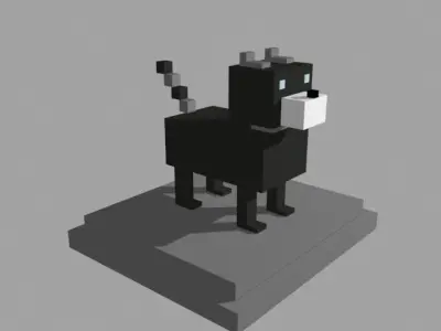 VOXEL DOG - MODEL 9 Low-poly 3D model