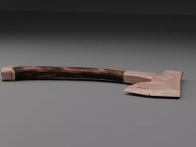 Rusted Axe LOW POLY GAME READY Low-poly 3D model