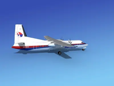 Fokker 50 Malaysia 3D model