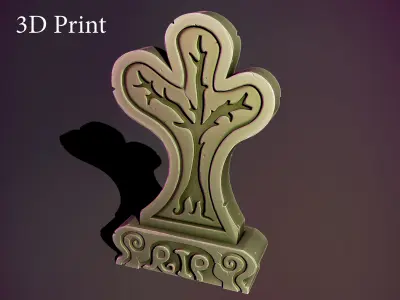 fantasy gravestone tree 3d print Free 3D print model