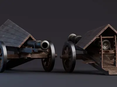 Da Vinci Inventions - Spingarde  Low-poly 3D model