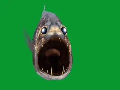 Fangtooth Deep Sea Fish Low-poly 3D model