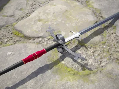 Classic German Zweihander circa 1600  Game Ready 3D Model Low-poly 3D model