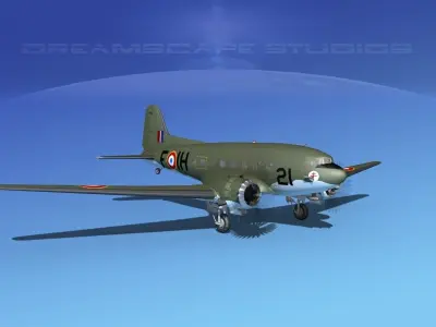 Douglas C-47 Dakota France 3D model