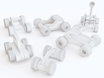 Wooden toy car 10 3D model