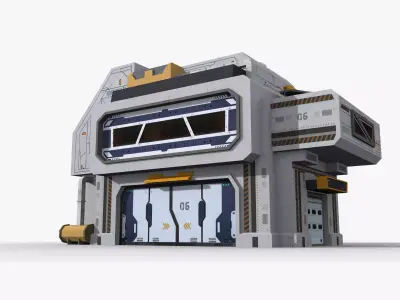 Sci-Fi Industrial x14 Low-poly 3D model