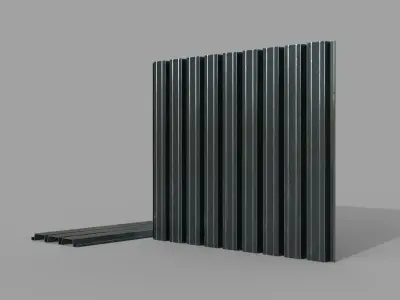 Corrugated galvanized sheets 2 Low-poly 3D model