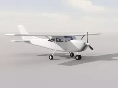 Cessna 182 video game model Rigged Animated PBR Substance sbsar 3D model
