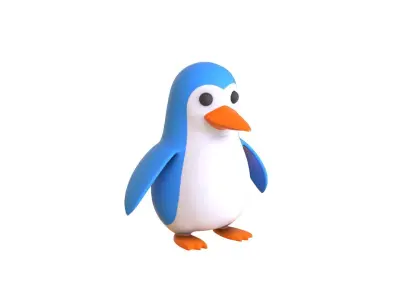 Cartoon Penguin v008 Low-poly 3D model