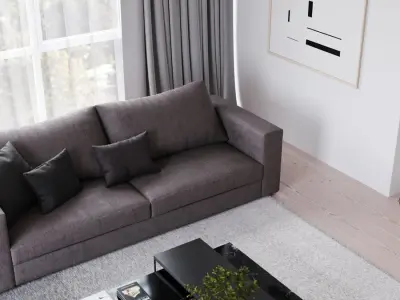  Replica Contemporary Sofa Model, Dark Grey 