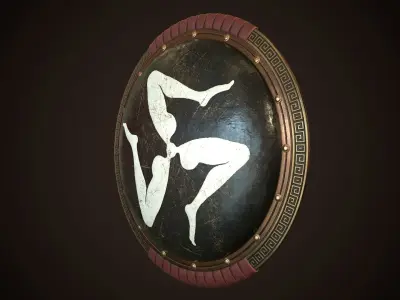 Hoplite Shield Triskelion 2 Low-poly 3D model