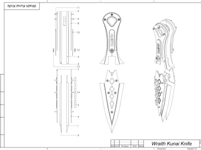 Wraith Heirloom Kunai Knife - APEX - STL CAD bundle - Commercial 3D print model