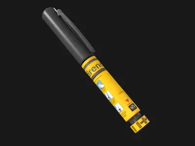  Adrenaline Syringe with Box Low-poly 3D model