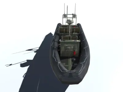 Zodiac patrol boat Low-poly 3D model