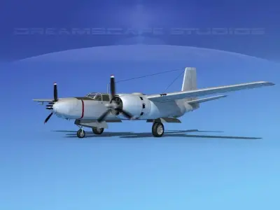 Douglas B-26B Invader Bare Metal 3D model