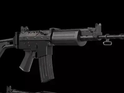 FN FNC selective-fire assault rifle Low-poly 3D model