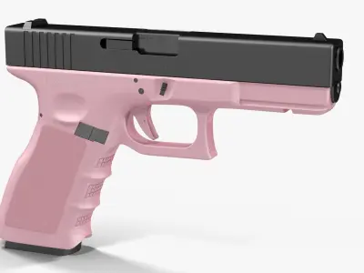 Glock 17 Pink Low-poly 3D model