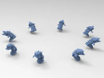 Dragon Shinto dragons gargoyles 3D model