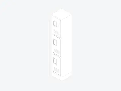 Locker - Metal - Locka - Classic - Triple Tier Low-poly 3D model