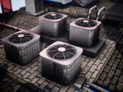 Industrial Props 14 Assets Low-poly 3D model