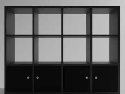 Library bookcase - bedroom furniture sets home Free low-poly 3D model