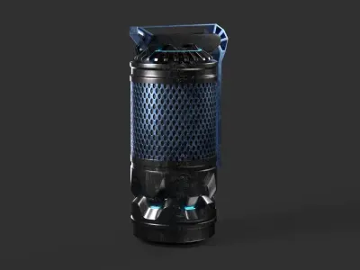 Sci Fi Stun Grenade Flashbang Low Poly 3D Model Low-poly 3D model