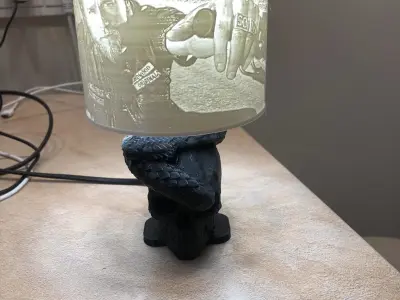 Sons of anarchy lithophane lamp with skulls and snakes 3D print model