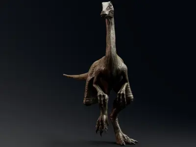 Dinosaur Gallimimus Unreal Engine Project Low-poly 3D model