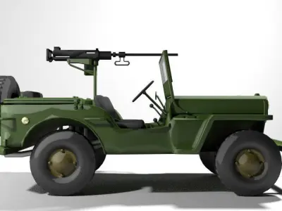Armoured Car - Willys Jeep 3D model