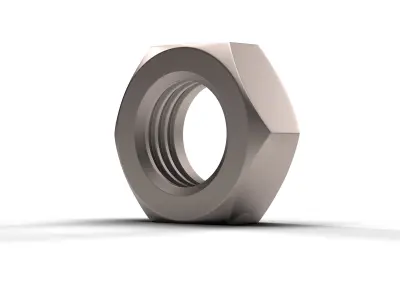 Hex Thin Nut Low-poly 3D model