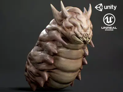 Land Larva2 - Game Ready Low-poly 3D model Low-poly 3D model