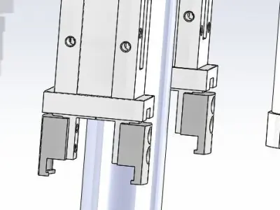 Long stroke cylinder application mechanism 3D model