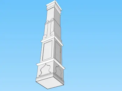 indian jodhpuri stone piller 3d modal Low-poly 3D model