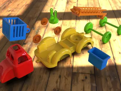 3D print Ready toy Firetruck 3D model