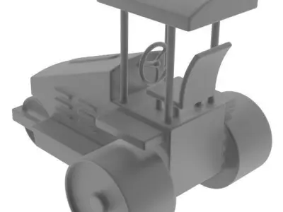 Road Roller Machine Low-poly 3D model
