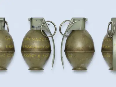 M26 Lemon Grenade Low-poly 3D model