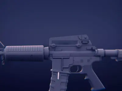Game Ready M4A1 Assault Rifle Low Poly PBR Weapon Low-poly 3D model