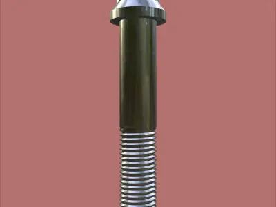 Steel Stained M12 12 Point Bolt 4K PBR 3D model