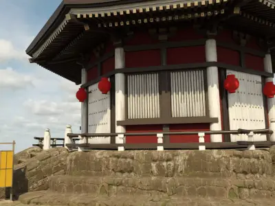 Asian Temple Low-poly 3D model