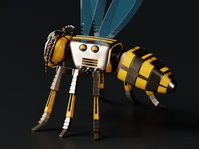 Robot wasp mechanical 3D model