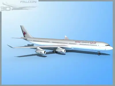 Falcon3D A340 -600 Qatar 3D model