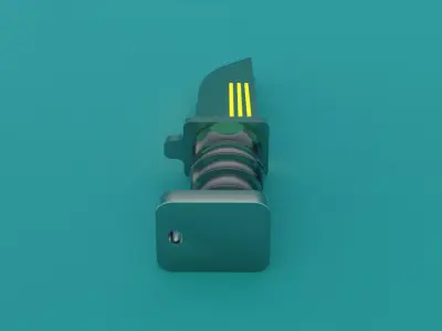 SCI-FI knife 3D model orange 3D model