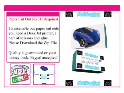 Car Paper Cut Out Not A 3D Model 3D model
