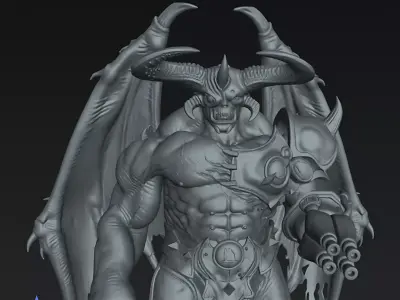 Infernal Cyber Demon STL Dark Apocalypse Collector Statue 3D print model